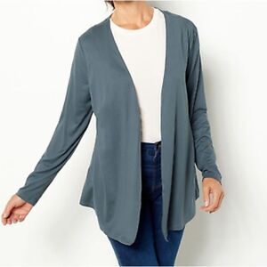 Denim & Co. Comfort Zone Comfort Jersey Shirttail Cardi